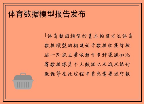 体育数据模型报告发布
